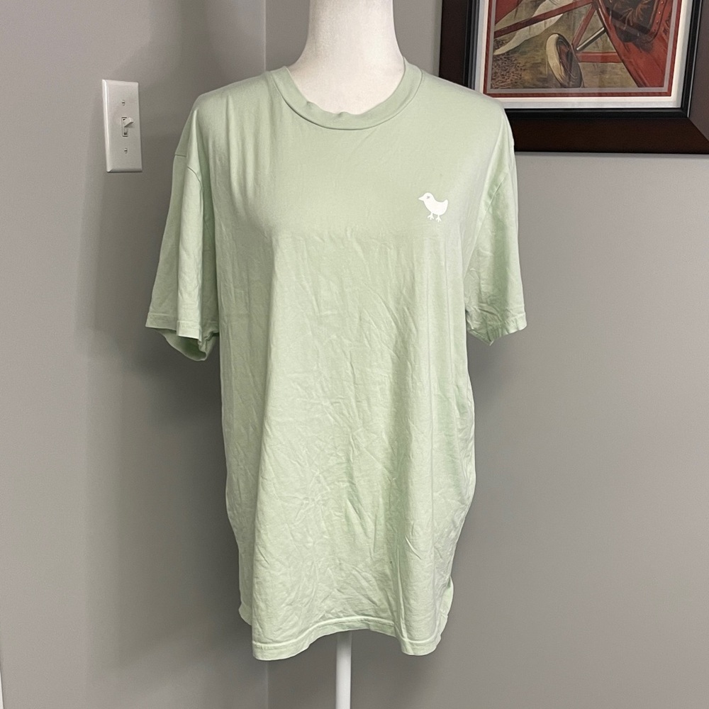 Bad Birdie Mint Green mens short sleeve cotton tshirt size XL Golf Casual Preppy